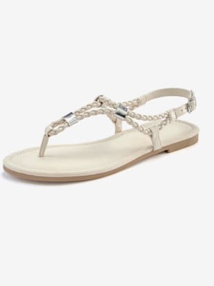 Sandales brides tressées raffinées et petits éléments métalliques