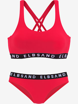 Bikini bustier ruban élastique avec marque inscrite