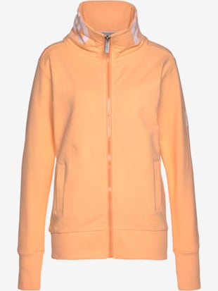 Veste sweat col haut, imprimé floqué au dos
