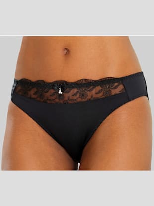 Slip avec empiècement en dentelle brodée transparent à l'avant de la ceinture (Image 9)