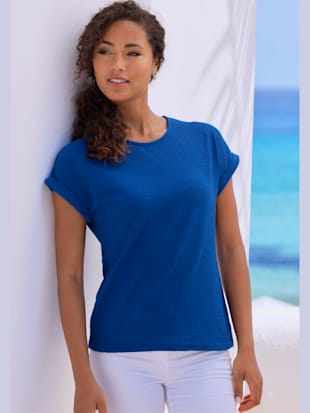 Vivance T-shirt repassage superflu - - bleu roi, crème - Femme taille 32