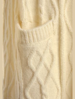 Veste longue en tricot à motif torsadé