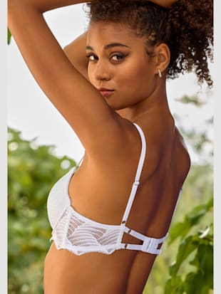 Soutien-gorge push-up tendance avec dentelle graphique sur les bonnets et bande sous poitrine plus large