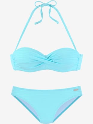 Maillot de bain bandeau à armatures matière structurée tendance