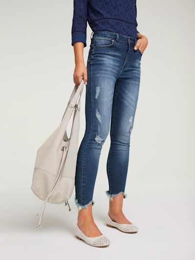 Jeans effet ventre plat coupe skinny tendance