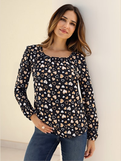 Chemisier motif cœur tendance