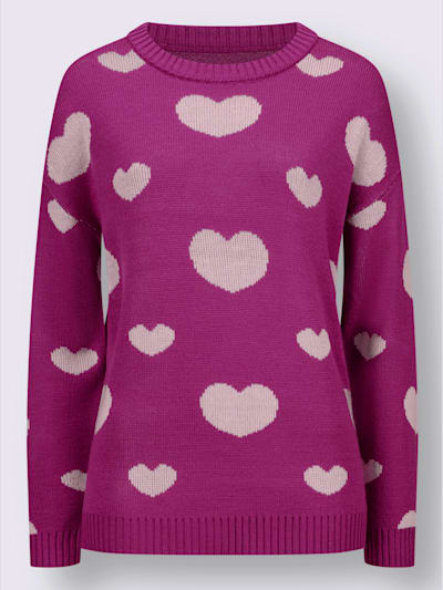 Pull à manches longues superbe tricot jacquard