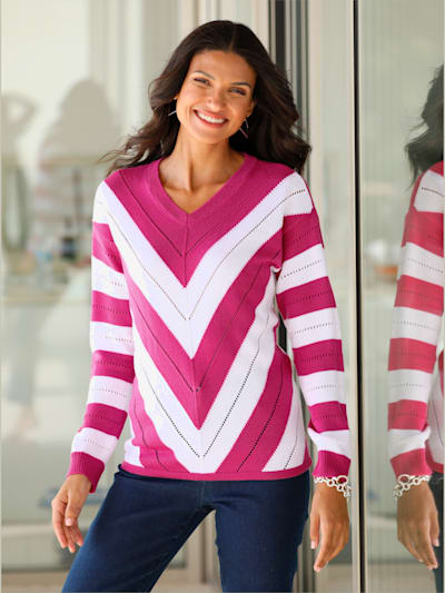 Pull à encolure en v mancherons tendance