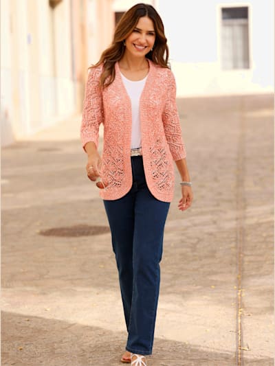 Veste en tricot ajouré motif ajouré léger