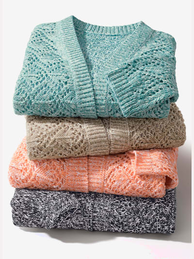 Veste en tricot ajouré motif ajouré léger