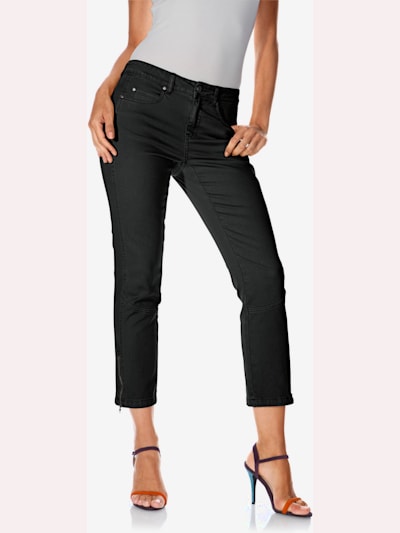 Jeans effet ventre plat longueur 7/8