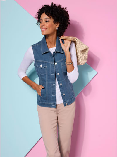 Gilet en jean denim doux