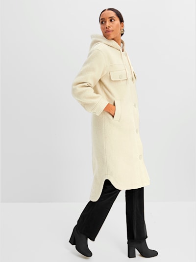 Manteau d'hiver aspect bouclé