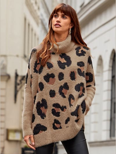 Pull ample fil moelleux à poils longs