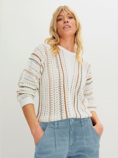 Pull ajouré pur coton