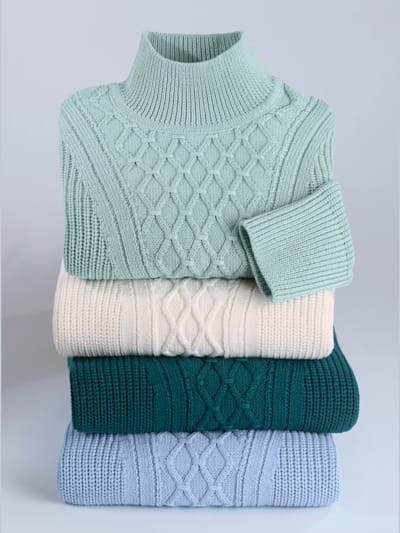 Pull à col montant 50% coton