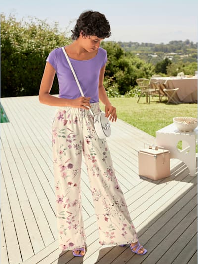 Pantalon imprimé qualité tissée