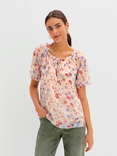 Chemisier en crêpe manches raglan courtes