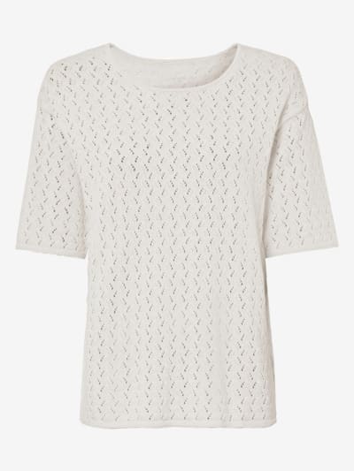 Pull à manches courtes motif ajouré léger
