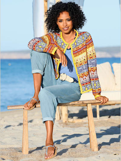 Veste en tricot jacquard motif jacquard original
