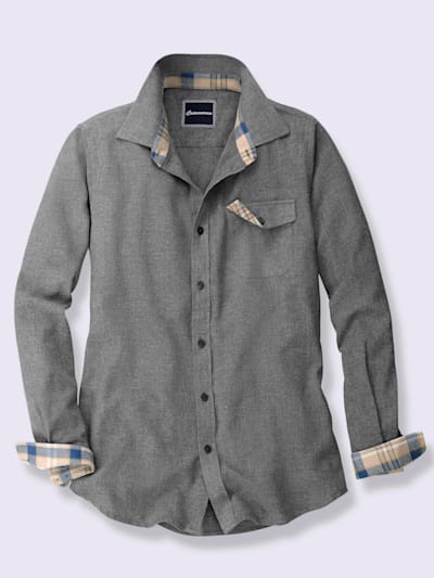 Chemise à manches longues détails contrastés