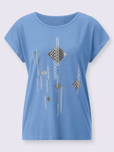 T-shirt à manches courtes imprimé feuille brillant