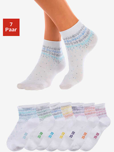 Lot de 7 paires de socquettes tendance pour femme h.i.s
