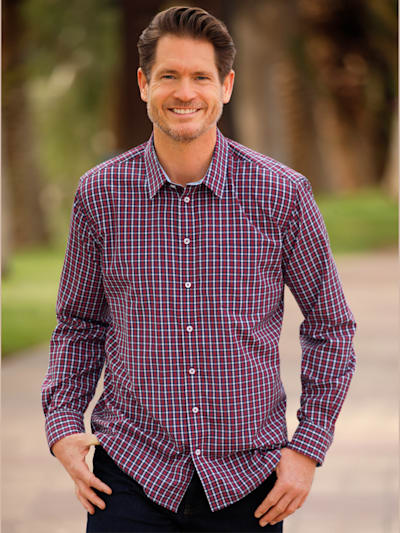 Chemise Homme Manches Longues Décontractée - Col Rond, Imprimé Graphique - Taille XXL, Couleur Rose - Tissu Lisse Respirant