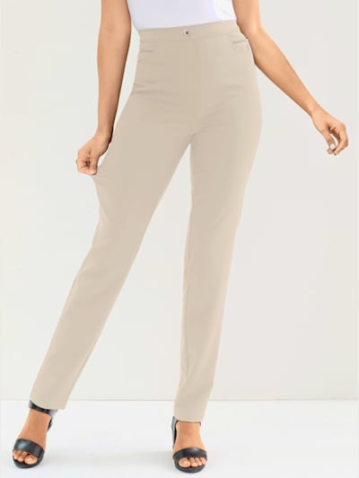Pantalon extensible femme avec poches à glissière