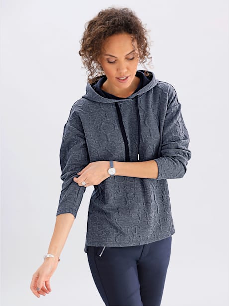 Sweatshirt à capuche avec viscose