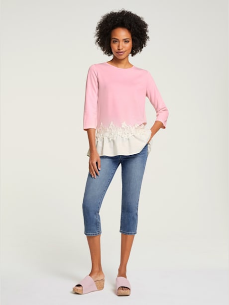 Shirt empiècement en dentelle