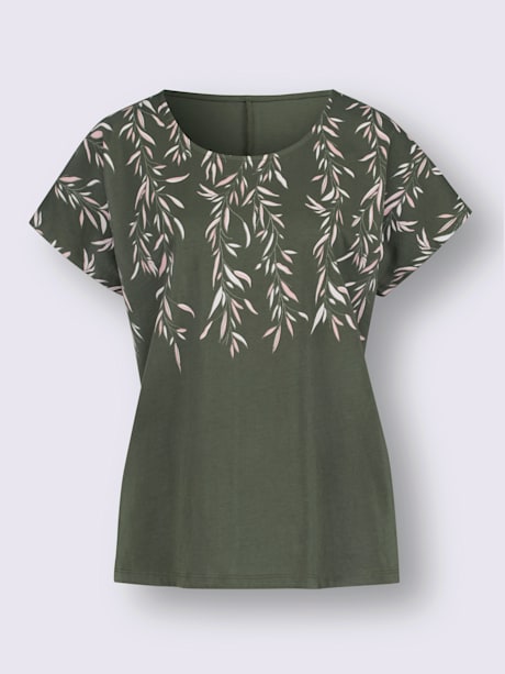 T-shirt à encolure ronde motif floral