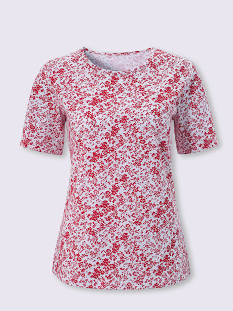 T-shirt à encolure ronde imprimé mille-fleurs