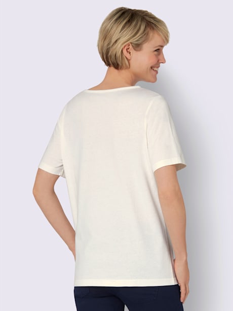 T-shirt à encolure ronde joli imprimé à l'encolure