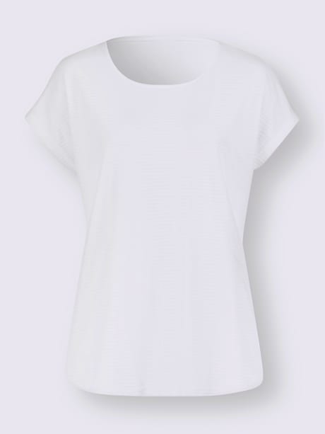 T-shirt à encolure ronde dentelle à doublure opaque