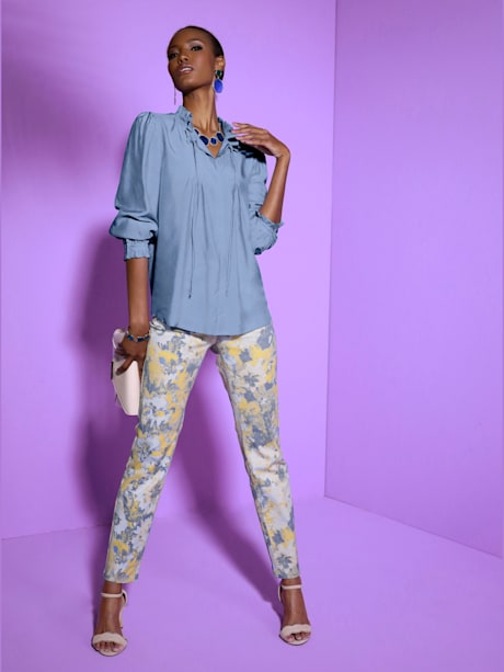 Jean 5 poches forme courte tendance