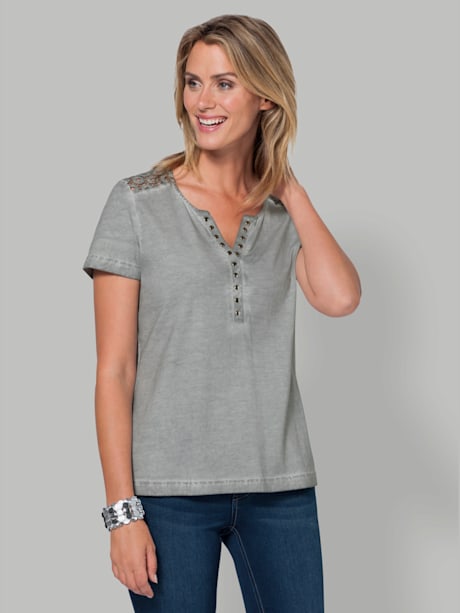 T-shirt en dentelle pur coton