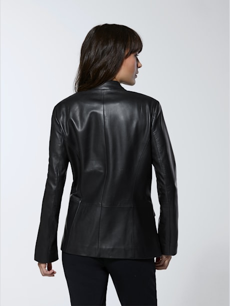 Blazer en cuir pur cuir d'agneau nappa