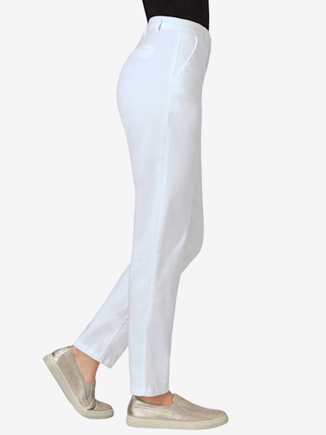 Pantalon chino femme en coton extensible