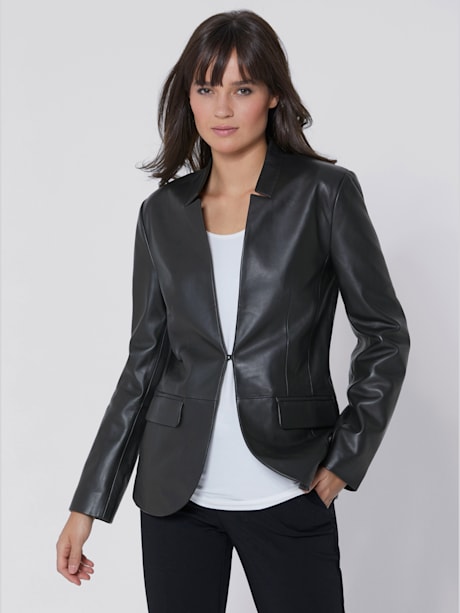 Blazer en cuir pur cuir d'agneau nappa