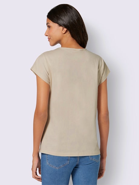 T-shirt à manches courtes coupe décontractée aux épaules