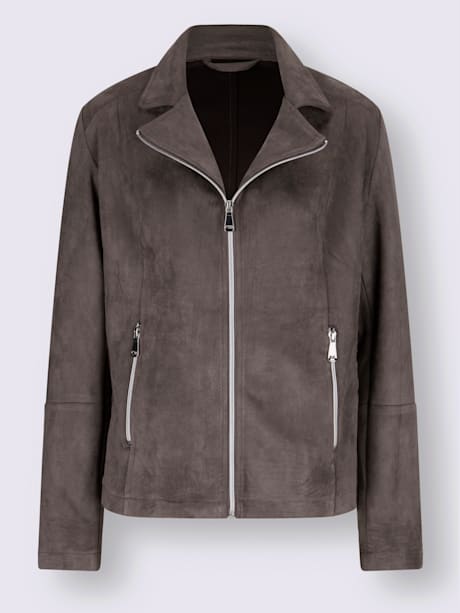 Veste en synthétique poches avec fermeture à glissière pratiques