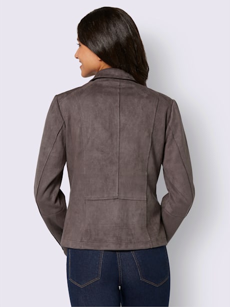 Veste en synthétique poches avec fermeture à glissière pratiques
