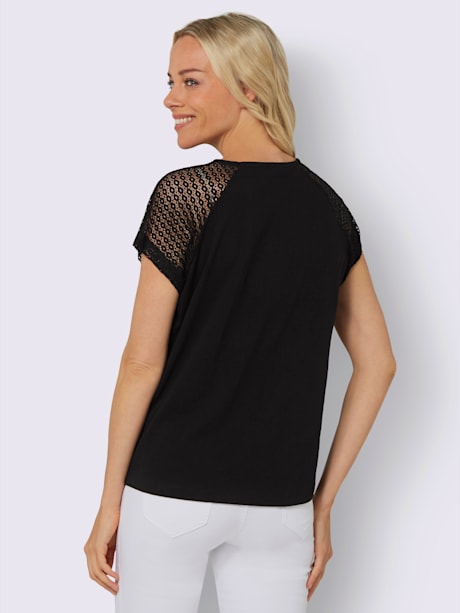 T-shirt en dentelle manches en dentelle