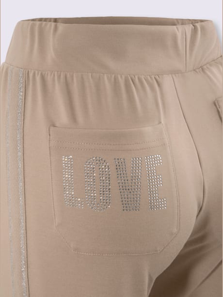 Pantalon sweat avec rayures galon brillantes