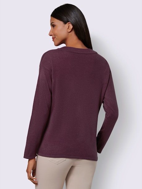 Pull à manches longues œillets et ruban