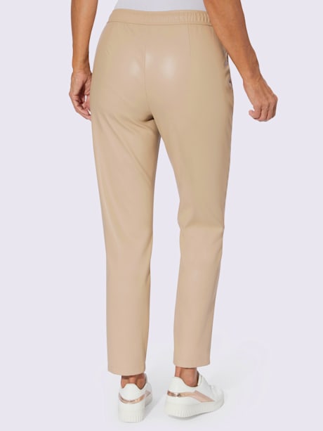 Pantalon en synthétique ceinture élastique, coulisse et lien à nouer