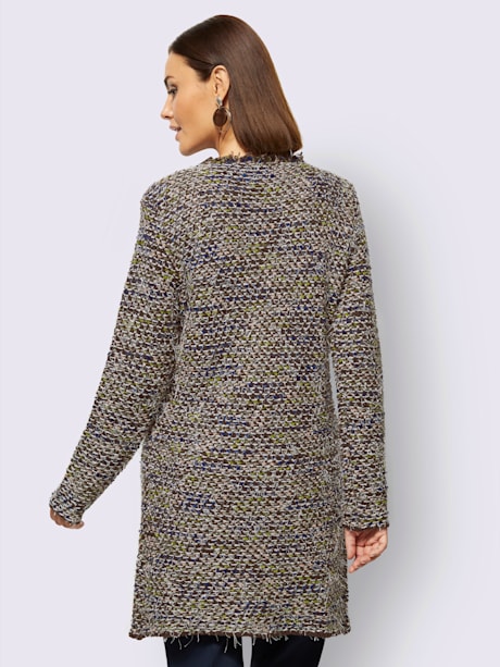 Veste en tricot coupe longue et dissimulante
