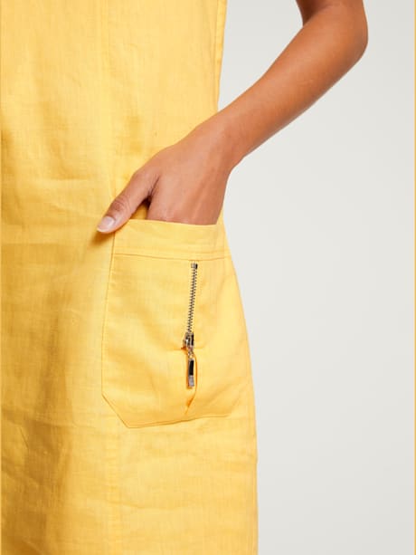 Robe en lin coupe évasée tendance