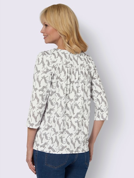 T-shirt à manches 3/4 mélange de cotons agréable